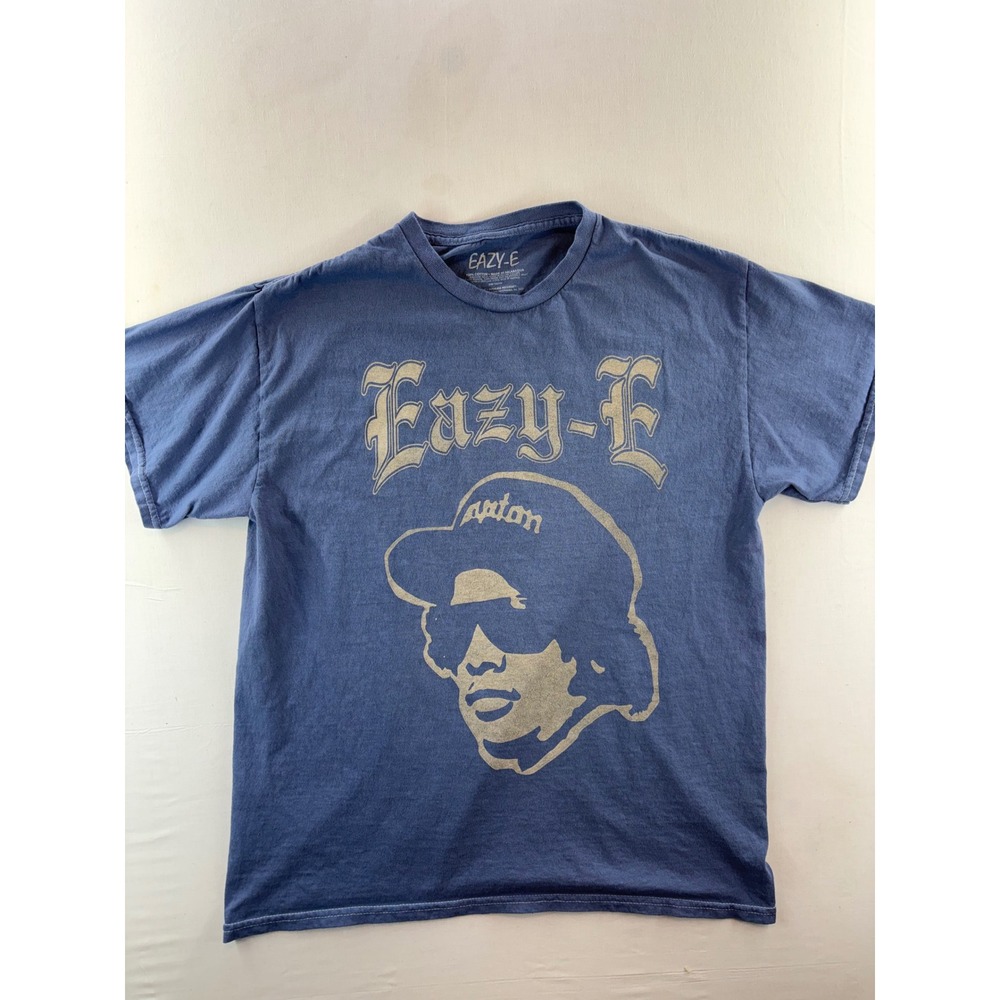 Eazy-E Graphic T-Shirt Blue Ruthless Records Hip Hop Rap Tee size small